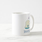 かわいいイエローディノとハッピースター コーヒーマグカップ (正面右)