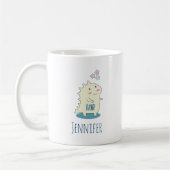 かわいいイエローディノとハッピースター コーヒーマグカップ (左)