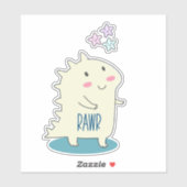 かわいいイエローディノとハッピースター シール (シート)