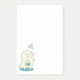 かわいいイエローディノとハッピースター ポストイット