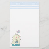 かわいいイエローディノとハッピースター 便箋 (正面)