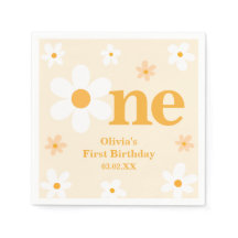 かわいいイエローデイジーワン誕生日ガール