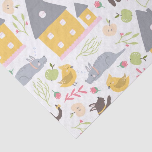 かわいいイエローハウスパピーバードベビーシャワー 薄葉紙 (詳細)