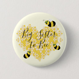 かわいいイエローハニカムハートビビーの姉さん 缶バッジ