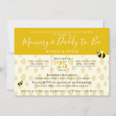 かわいいイエローハニカムビーカップルの赤ちゃんシャワー 招待状 (正面)