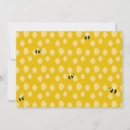 かわいいイエローハニカムビーカップルの赤ちゃんシャワー 招待状 (裏面)