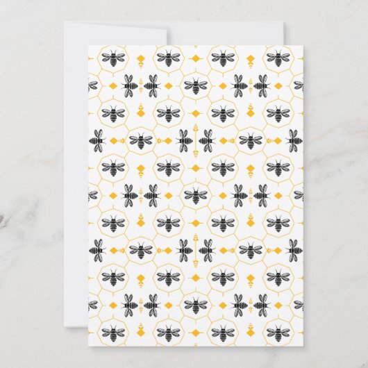 かわいいイエローハニカムビーデー誕生日パーティー 招待状 (裏面)