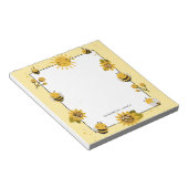 かわいいイエローハニービーパーソナライズされた ノートパッド (アングル)