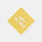 かわいいイエローハロウィンナプキンと可愛らしい幽霊 スタンダードカクテルナプキン (角)