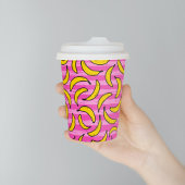 かわいいイエローバナナズピンクストライプ色の夏 紙コップ