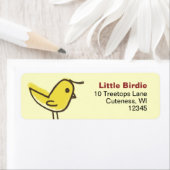 かわいいイエローバードシック差出人住所ラベル ラベル (インサイチュ)