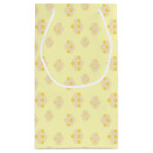 かわいいイエロービーとハニカムパターンベビーシャワー スモールペーパーバッグ (裏面)