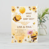 かわいいイエロービーデイジージェンダーリビール招待状 招待状 (スタンド正面)