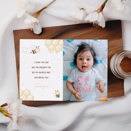 かわいいイエロービーハニーファースト蜂の日サンキューカード 招待状