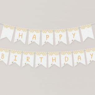 かわいいイエロービーハニー最初のミツバチの日 バンティングフラッグ