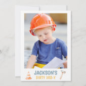 かわいいイエローフォト建築ダーティ3rdy誕生日 招待状 (裏面)