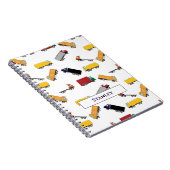 かわいいイエローブラックウォーター色のトパーソナライズされたラック ノートブック (右側)