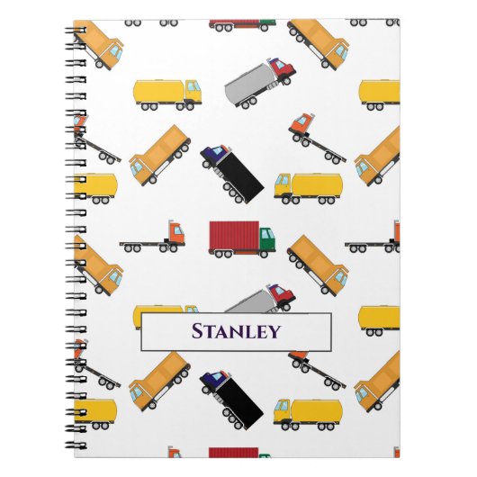 かわいいイエローブラックウォーター色のトパーソナライズされたラック ノートブック (正面)