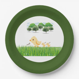 かわいいイエローベビーシック赤ちゃんシャワー ペーパープレート