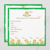 かわいいイエローベビーシック赤ちゃんシャワー 招待状 (正面/裏面)