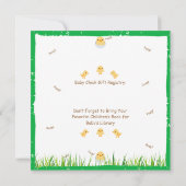 かわいいイエローベビーシック赤ちゃんシャワー 招待状 (裏面)