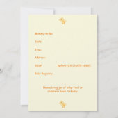 かわいいイエローベビーシック赤ちゃんシャワー 招待状 (裏面)