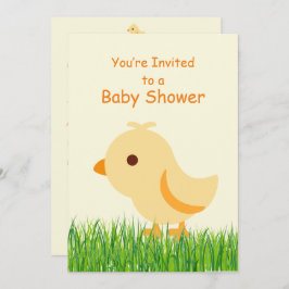 かわいいイエローベビーシック赤ちゃんシャワー 招待状