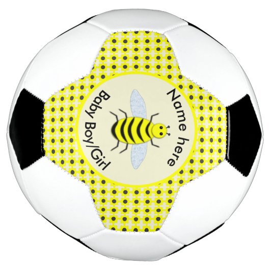 かわいいイエローベビービージェンダーリビールニュートラルカスタム サッカーボール (回転)