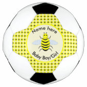 かわいいイエローベビービージェンダーリビールニュートラルカスタム サッカーボール (正面)