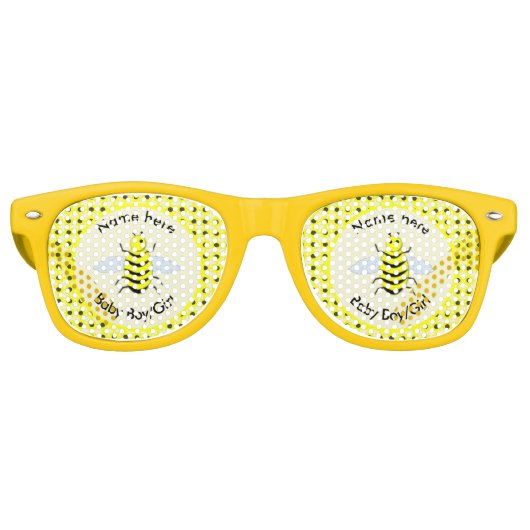 かわいいイエローベビービージェンダーリビールニュートラルカスタム レトロサングラス (正面)