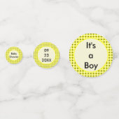 かわいいイエローベビービー男女兼用ベビーシャワー コンフェッティ (正面)