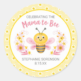 かわいいイエローママへビーベイビーシャワークラシックラウンド ラウンドシール