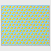 かわいいイエローラバーダックパターン ラッピングペーパー (フラット)