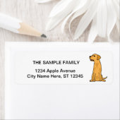 かわいいイエローラブラドールレトリエバーパピードッグアート ラベル (インサイチュ)