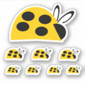 かわいいイエローレディバグ シール (正面)