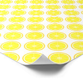 かわいいイエローレモンフルーツシトラス食品 ポスター (角)