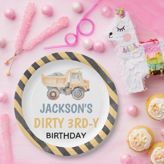 かわいいイエロー建築ダーティ3rdy紙プレート ペーパープレート (パーティー)
