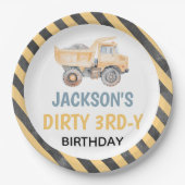 かわいいイエロー建築ダーティ3rdy紙プレート ペーパープレート (正面)