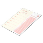 かわいいイエロー&ピンクミールプランナーとショッピングリスト ノートパッド (アングル)