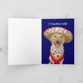 かわいいイエロー・ラブラドール・レトリーバーFeliz Cumpleanos カード (内部)