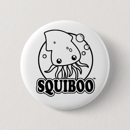 かわいいイカのボタン 缶バッジ (正面)