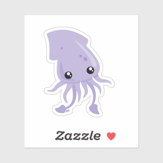 かわいいイカカスタムのカットビニールのシール シール (シート)