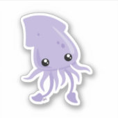かわいいイカカスタムのカットビニールのシール シール (正面)