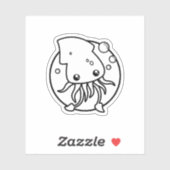 かわいいイカカスタムのカットビニールのシール シール (シート)