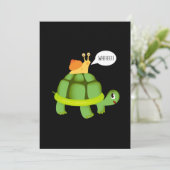 かわいいイガイに乗る亀がかわいい動物 招待状 (スタンド正面)