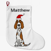 かわいいイギリスのセッター犬の子犬がクリスマス ラージクリスマスストッキング (正面)