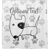 かわいいイギリスのブルテリア シャワーカーテン (正面)