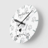 かわいいイギリスのブルテリア ラウンド壁時計 (傾斜)