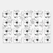 かわいいイギリスのブルテリア ラッピングペーパーシート (正面3)