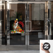 かわいいイギリスのブルドッグメリークリスマスライトギフト ウィンドウサイン (オフィスドア)